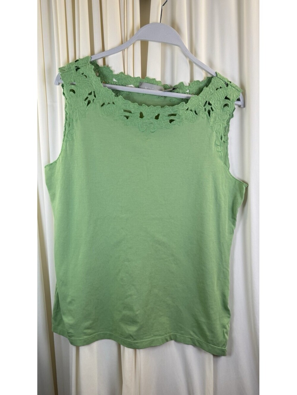 Liz Claiborne Sleeveless Boat Neck Cutout Eyelet  Cutout Kelly Green Large